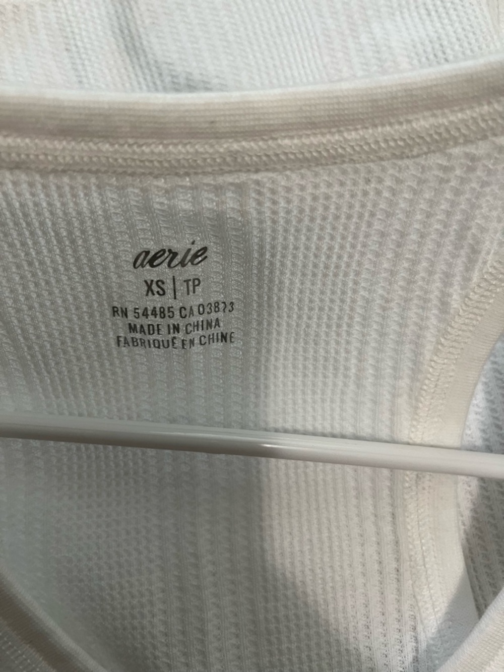 NWT aerie White Waffle-Texture Tank Top - Picture 2 of 3